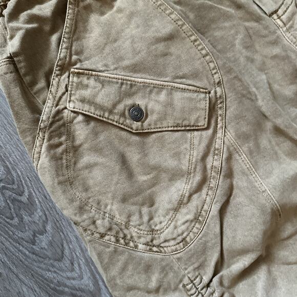 Free People Kauai Washed Pocket Trousers Pants Ruched Utility Iced CoffeeXL NEW - Picture 4 of 12